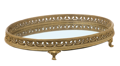Vassoi ovale oro con specchio - L'Arte di Nacchi