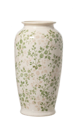 Vaso decorato con foglie verdi D19 H36 - L'arte di nacchi