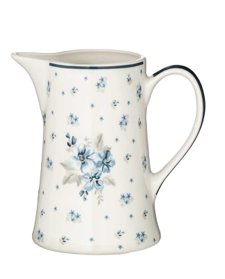 Brocca fiori bianco e celeste - L'Arte di nacchi