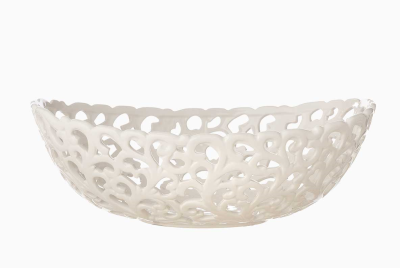 Centrotavola ovale traforato 34x27xH12- L'arte di nacchi