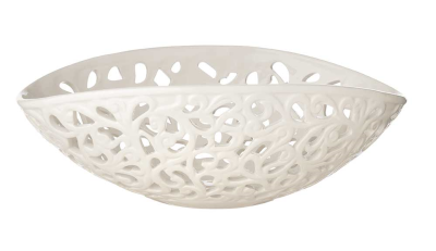 Centrotavola ovale traforata 30x20xH10,5 - L'arte di nacchi