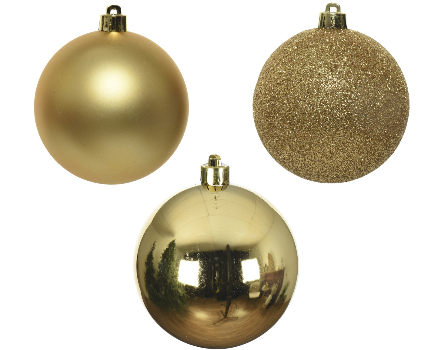 Confezione di 34 sfere in plastica oro D8 - Kaemingk