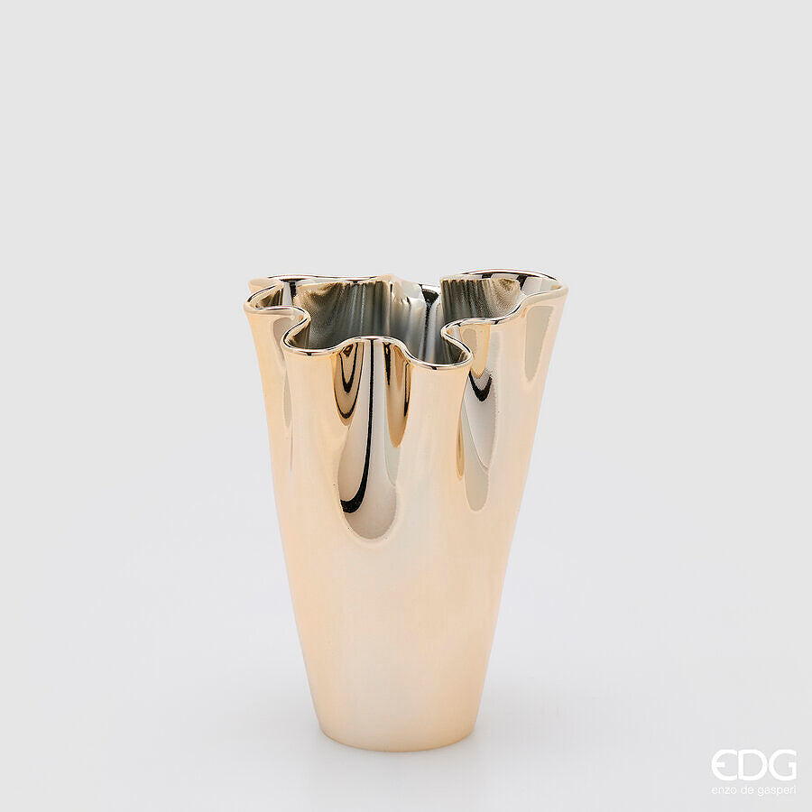 Vaso drappo oro lucido D17 H22 - EDG