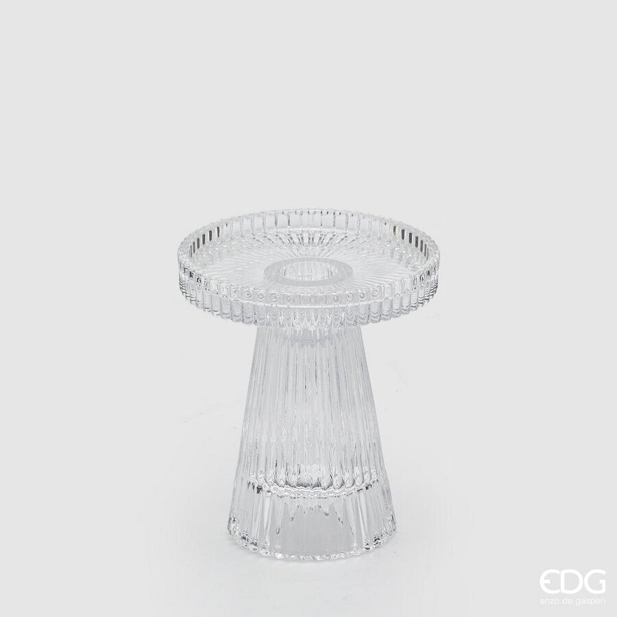 Porta candela cono righe H11,5 D9,8 - EDG