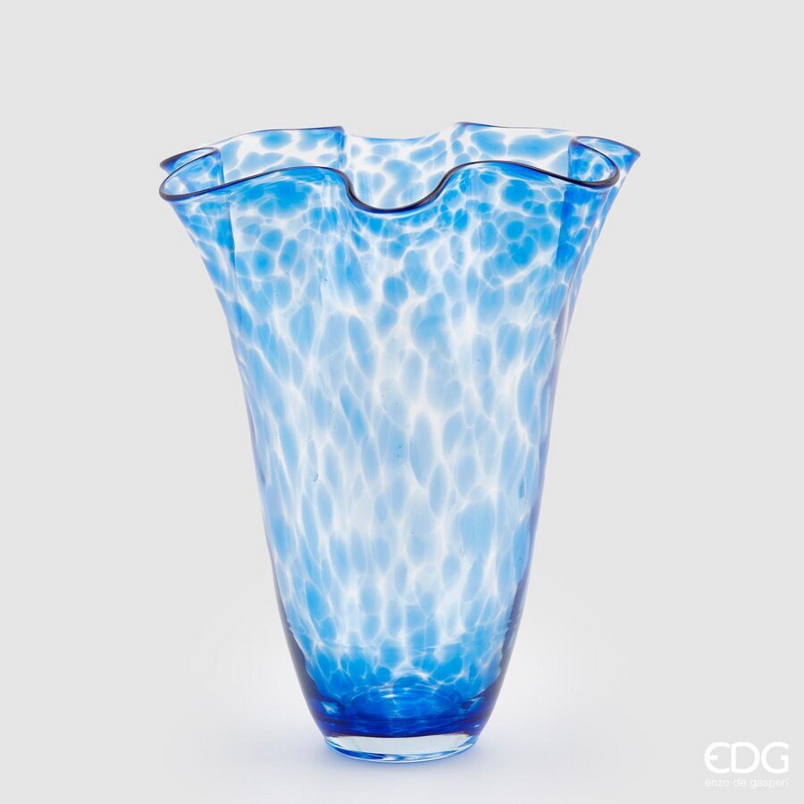Vaso grande drappo macula azzurro H32 D23- EDG