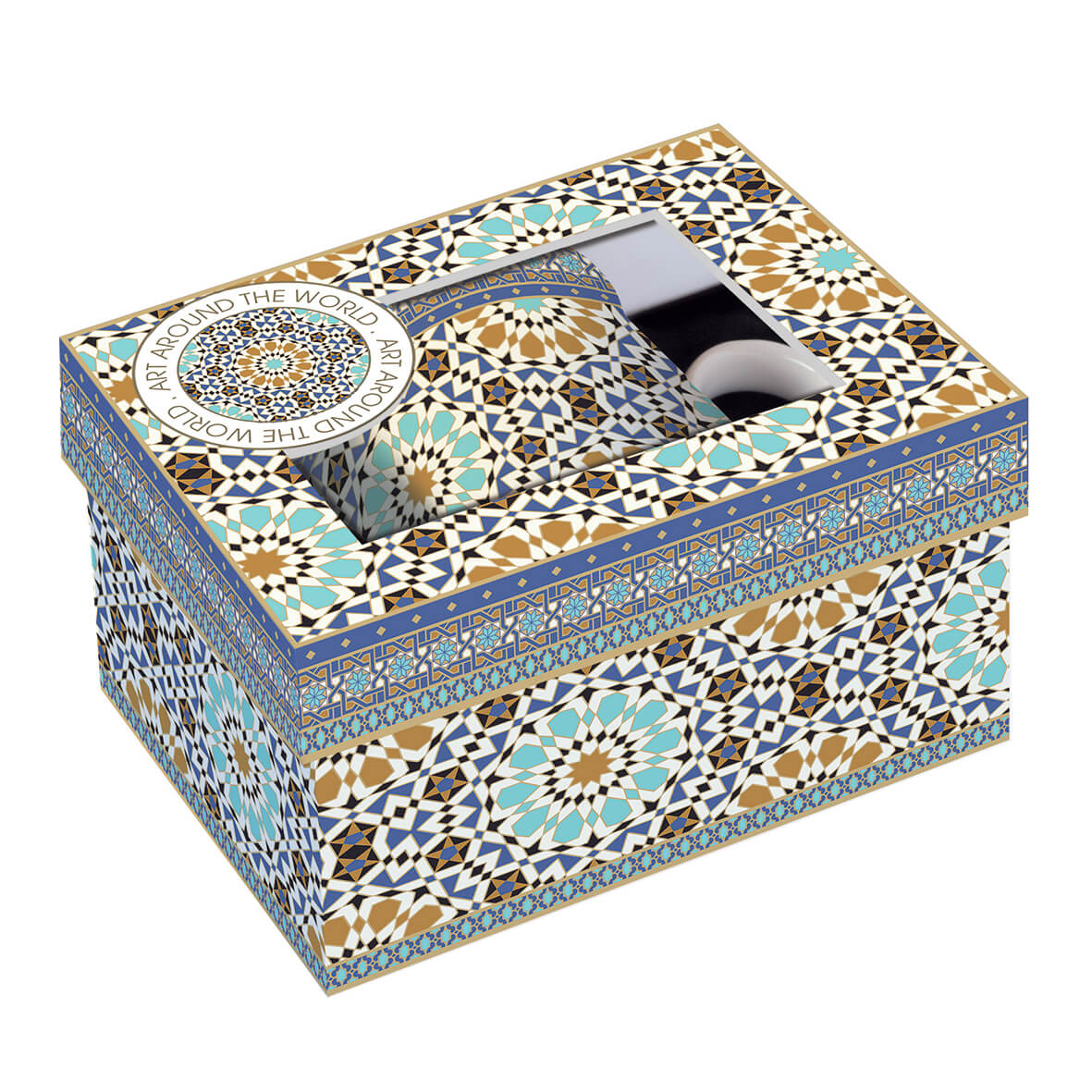 Tazza singola in porcellana 300 ml in scatola regalo ARABIAN LIGHT BLUE - Easylife