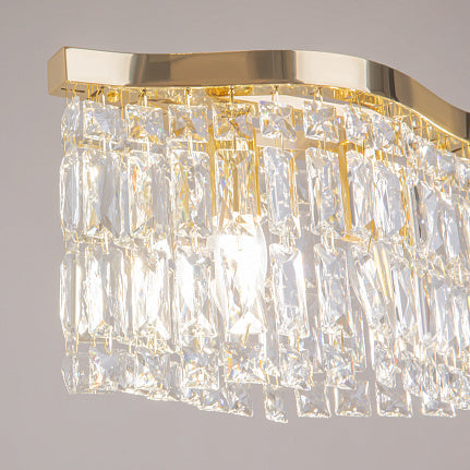 Lampadario a sospensione rettangolare 'Dune' in oro lucido L93,50XP12xH14