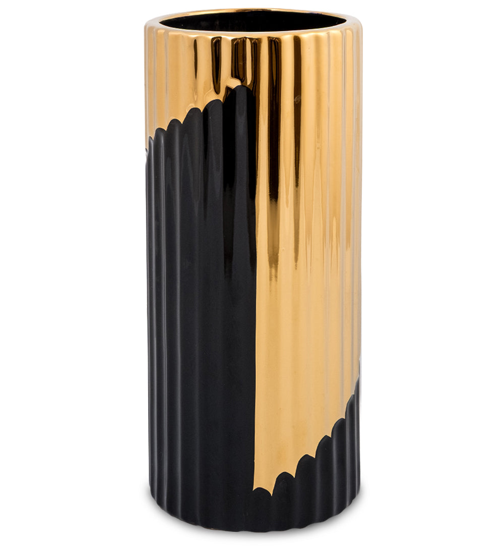 L'arte di nacchi - Vaso nero e oro in ceramica D13 H29,50