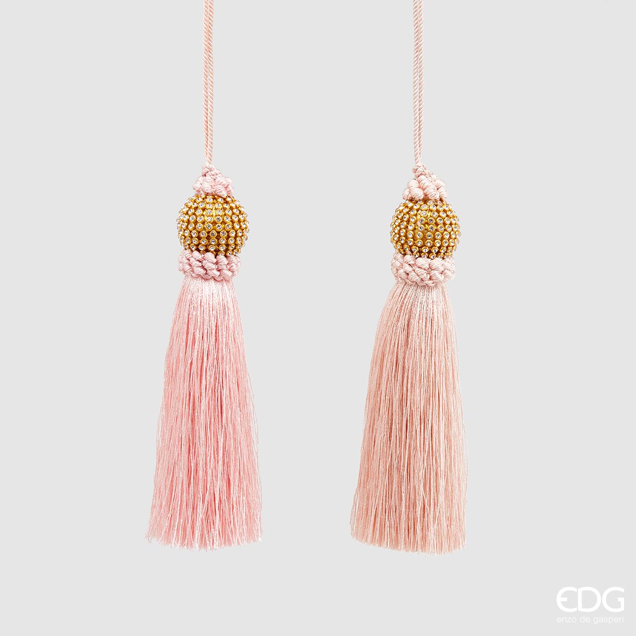 Decorazione nappa 'Jewel' h15 2 ass. rosa - EDG