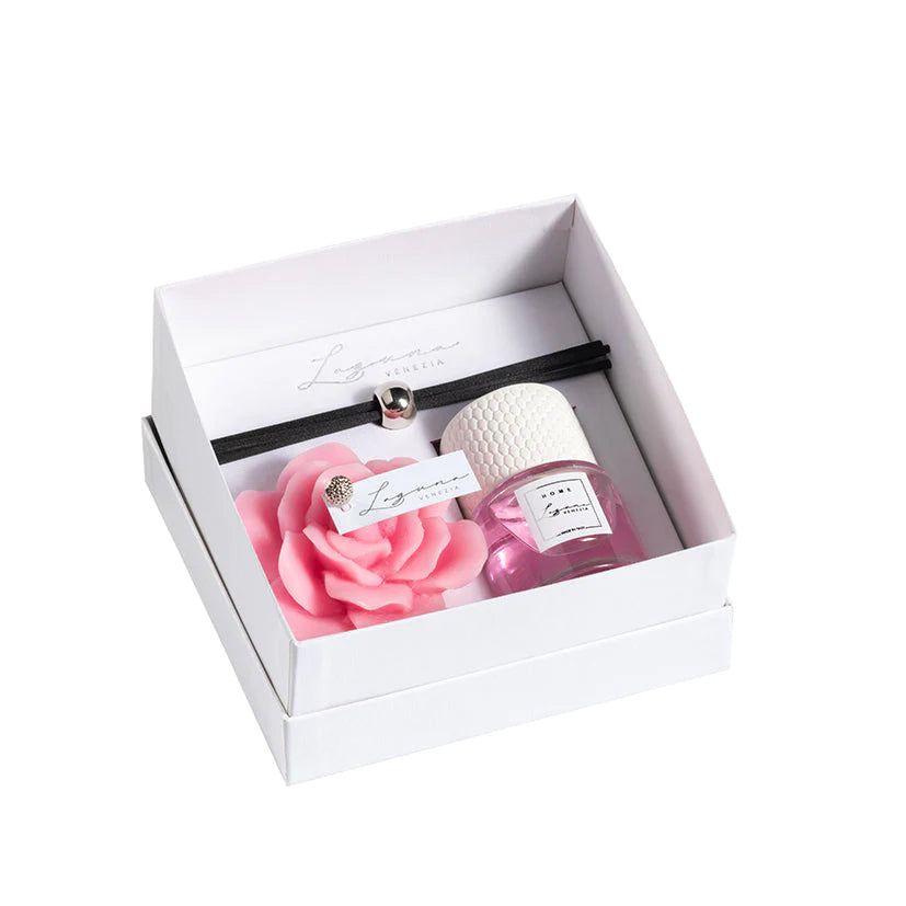 Cofanetto profumatore + rosa in cera -Laguna Venezia
