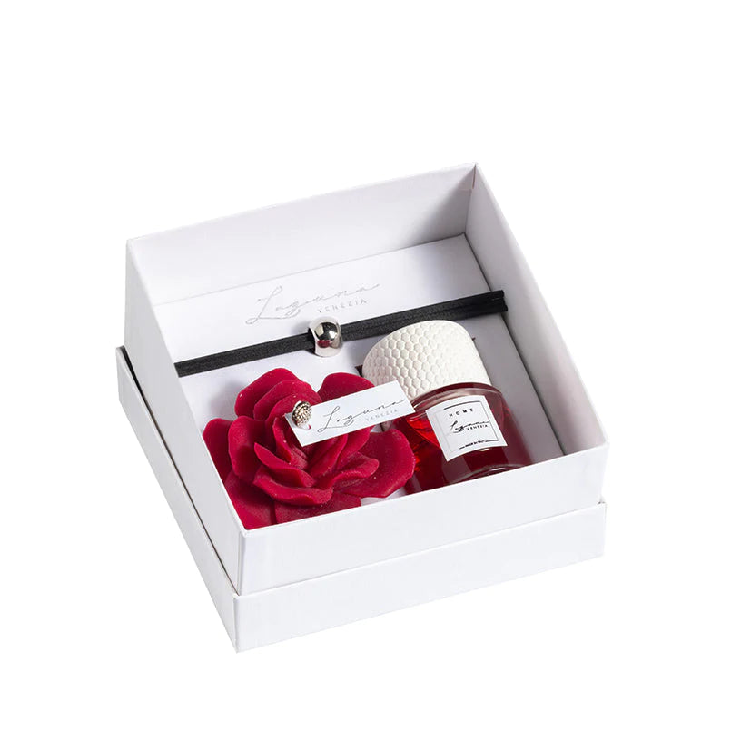 Cofanetto profumatore + rosa in cera -Laguna Venezia