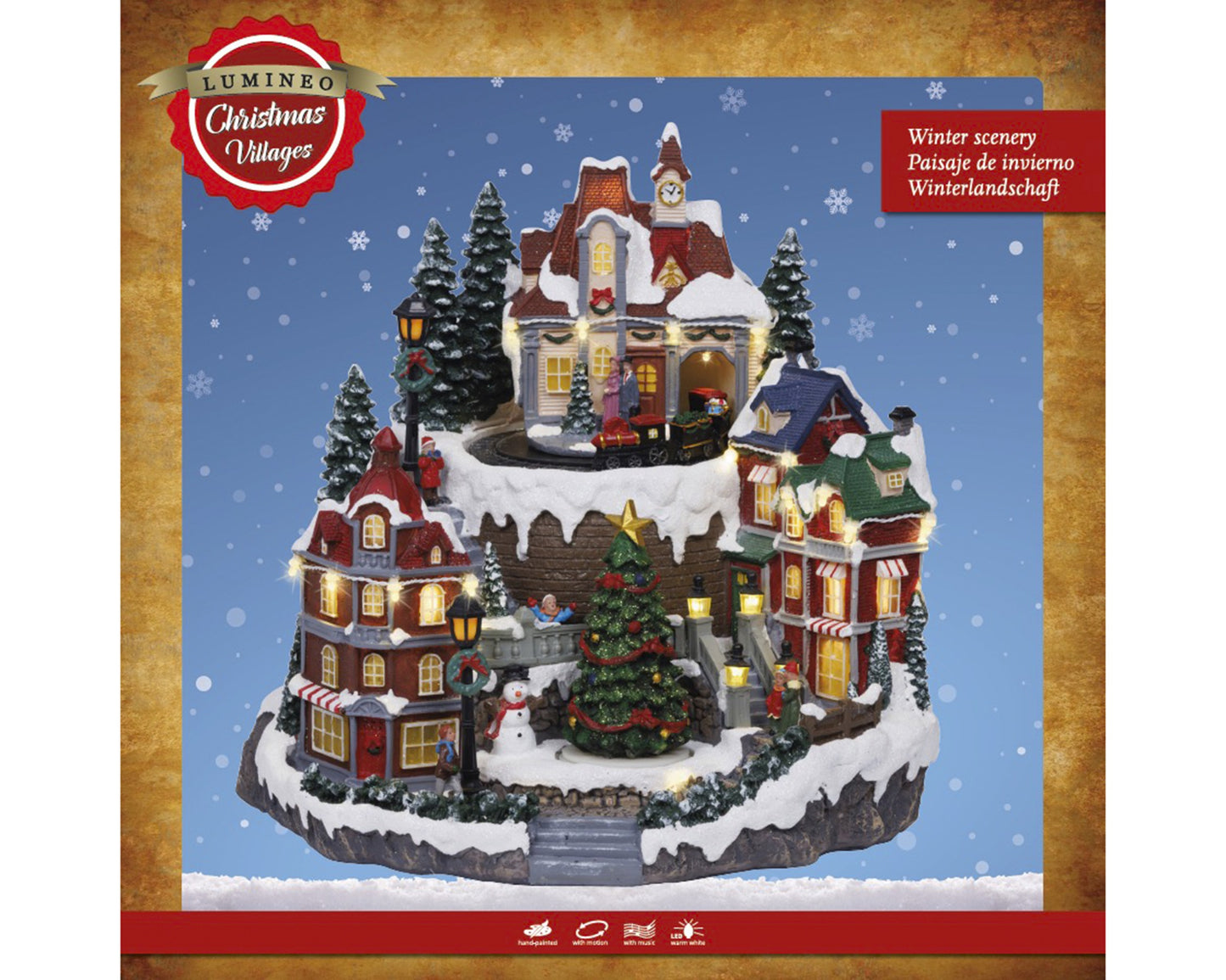 Giostra natalizia 'Villaggio natalizio' 27x30xH30,5 - Lumineo