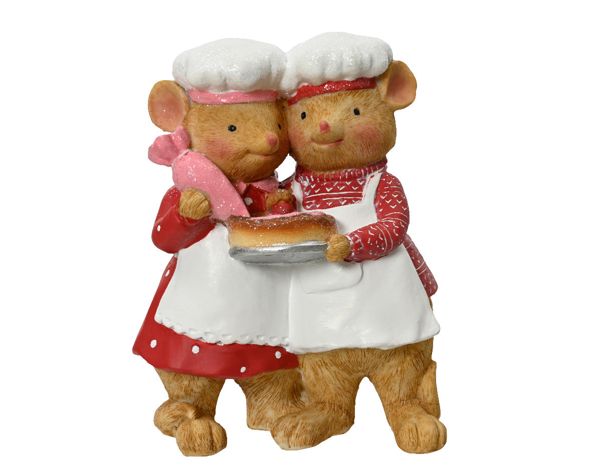 Decorazione natalizia coppia topolini cucina - Decoris