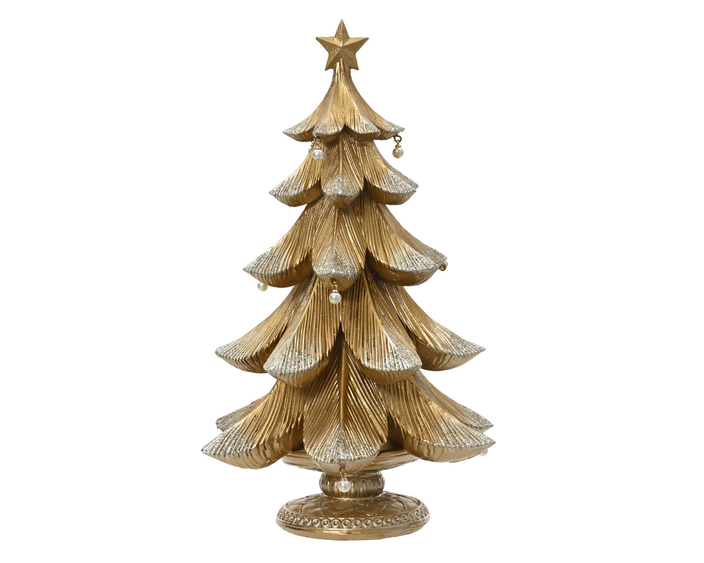 Decoro Albero con perle oro 14x15,5xH25 - Kaemingk