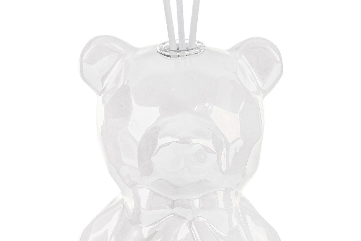 Profumatore orsetto in porcellana bianco 9,5x9x13H - Le stelle