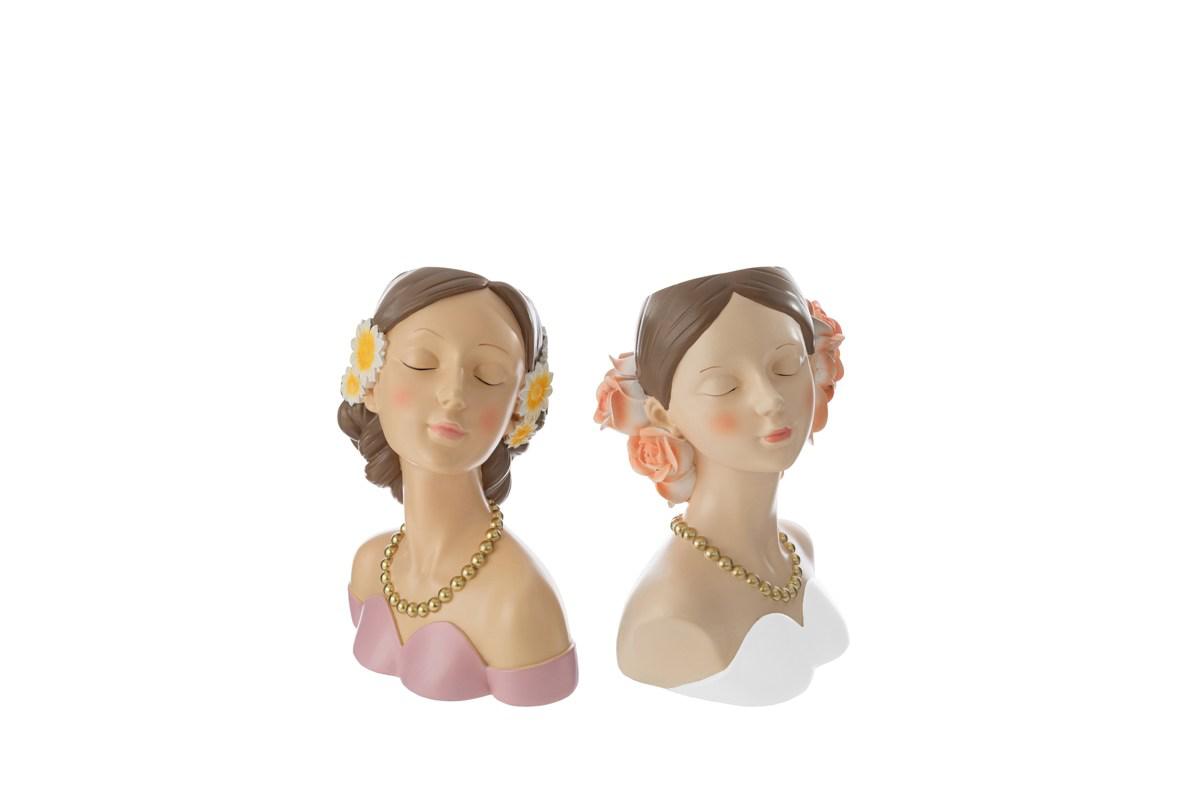 Vaso a forma di ragazza 2 ass. 13,5x10,5x18,5H con shopper - Le Stelle