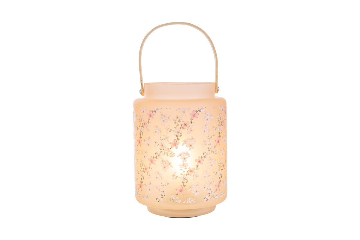 Lampada in vetro Magnolia con maniglia in legno D12 H17 con shopper - Le Stelle