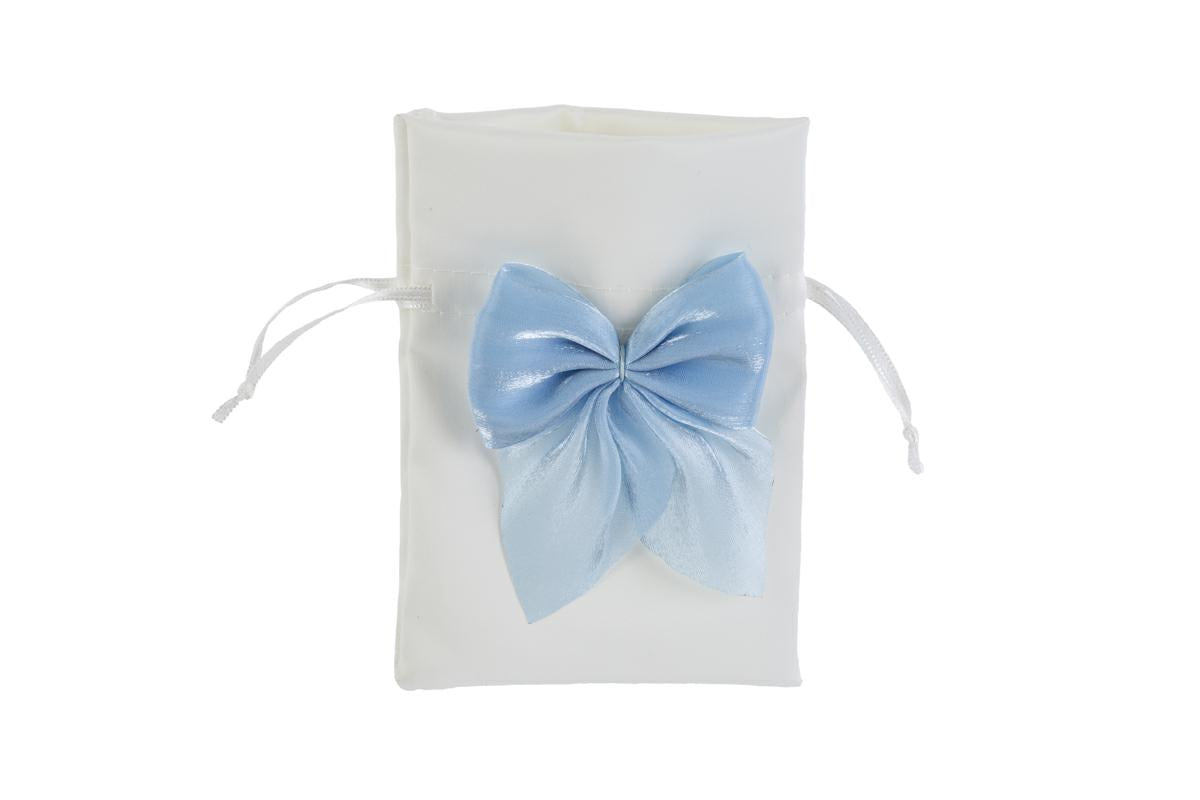 Sacchetto in raso con fiocco celeste 10x14 - Le Stelle