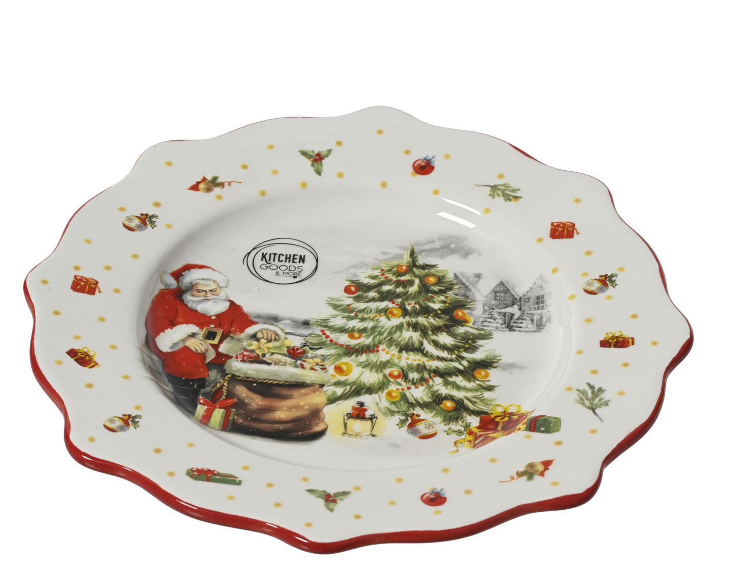 Piatto natalizio con babbo natale D26xH2,7 - Kaemingk