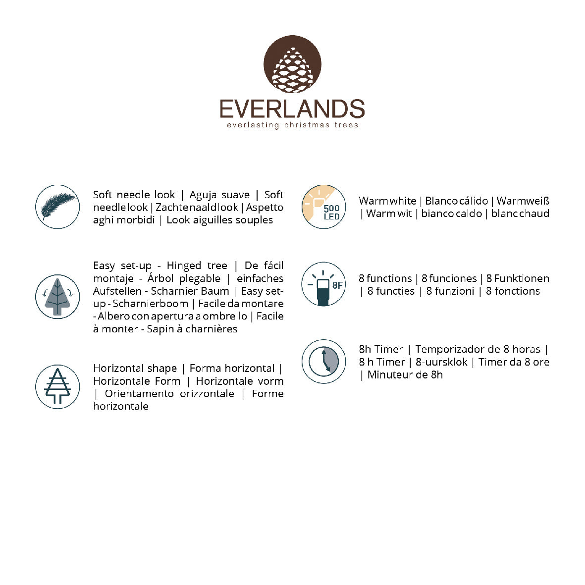 Albero di natale 'Pino Imperial' con led H270 - Kaemingh