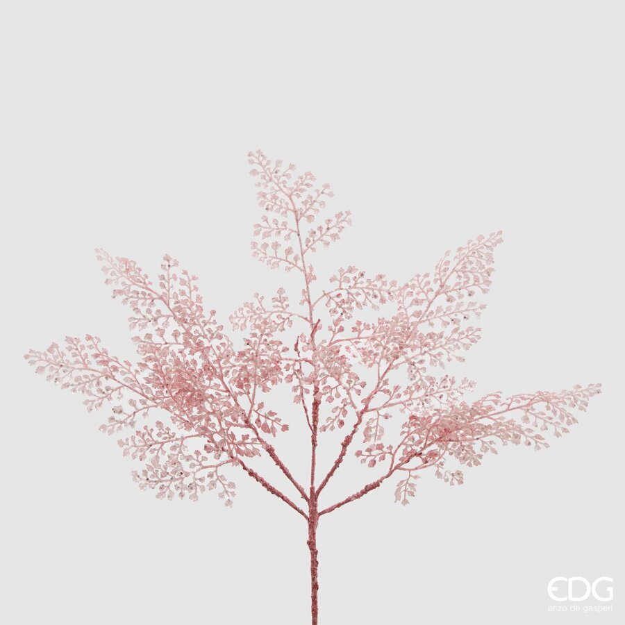 Felce artificiale glitterata rosa natalizia H46 - EDG