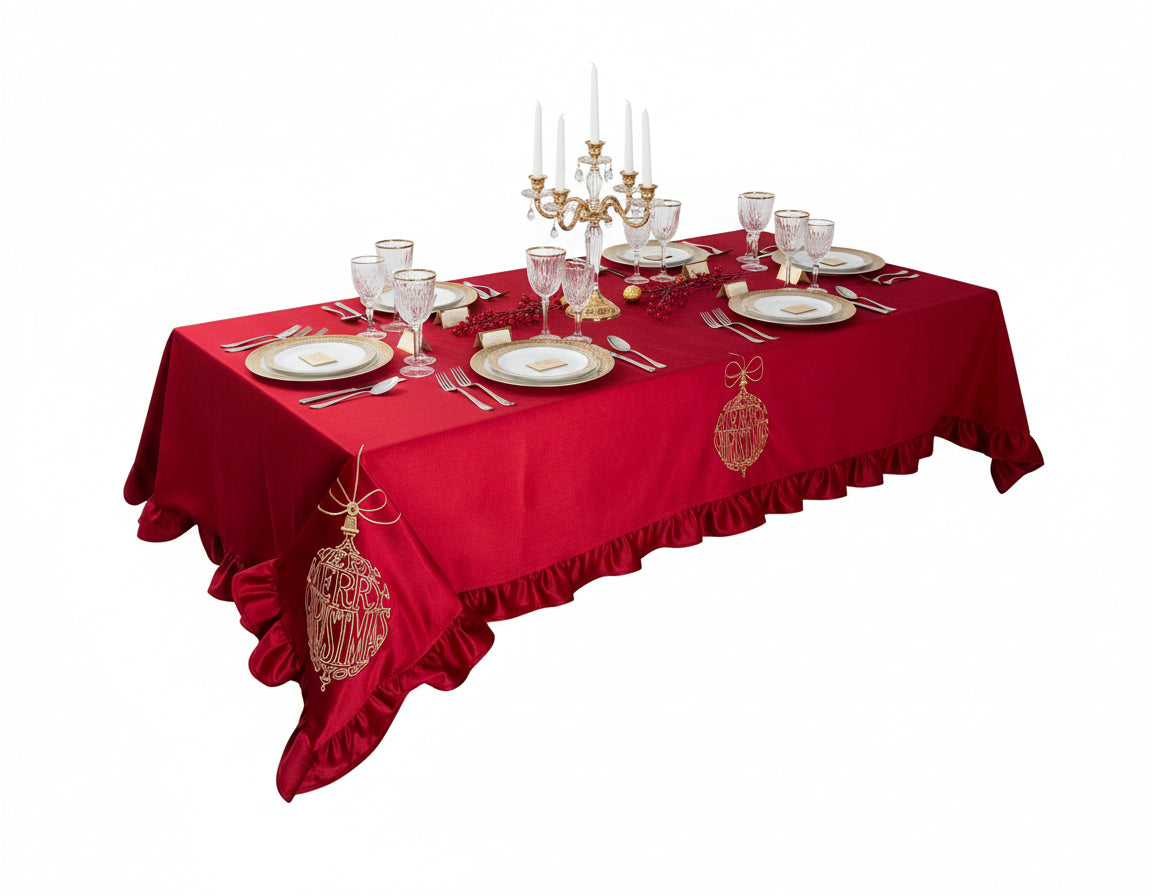 Tovaglia natalizia con sfera e scritta ‘Merry Christmas’ - Clodette