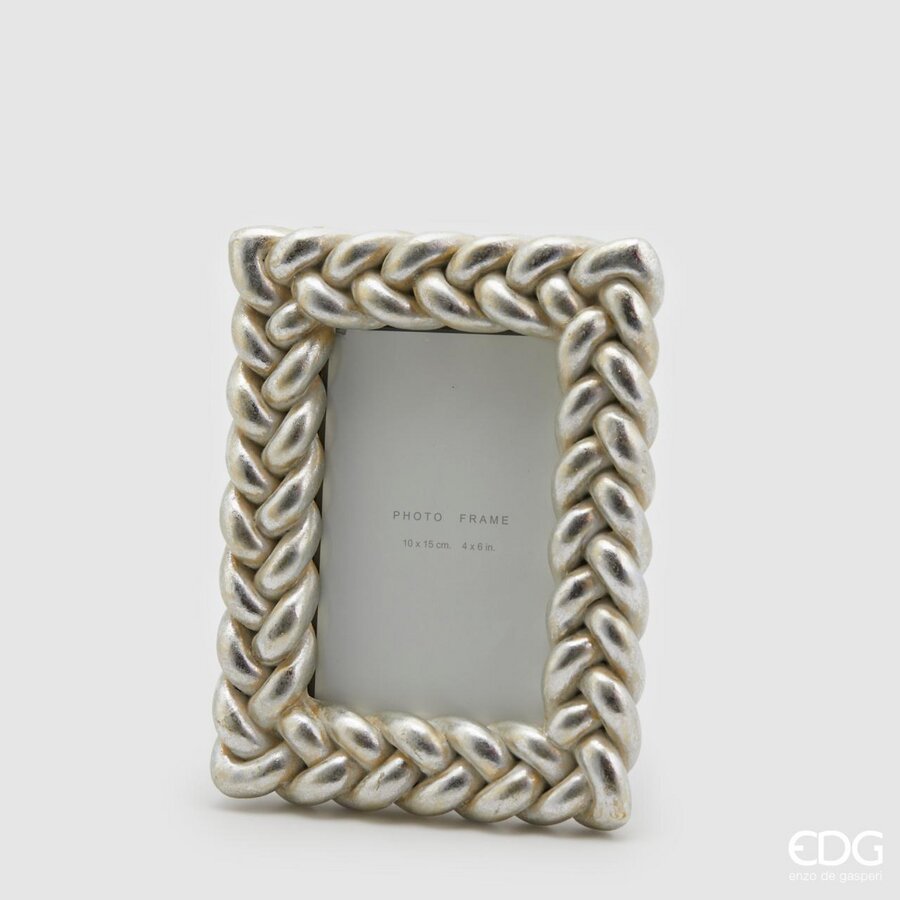 Portafoto Treccia argento 22x16 -EDG