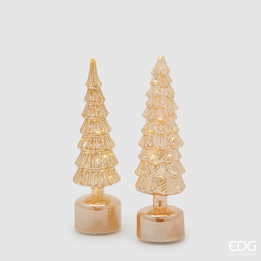 Decoro Albero 'Pino Twist' in vetro D 9 H35 - EDG