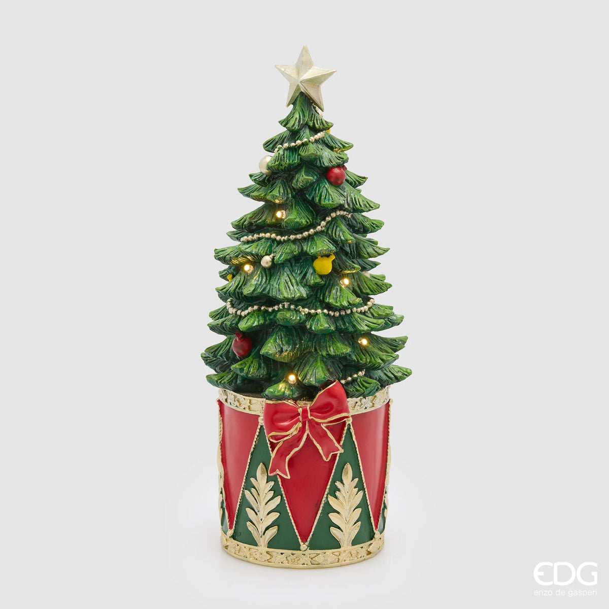 Decoro pino con tamburo led D16 H37 - EDG