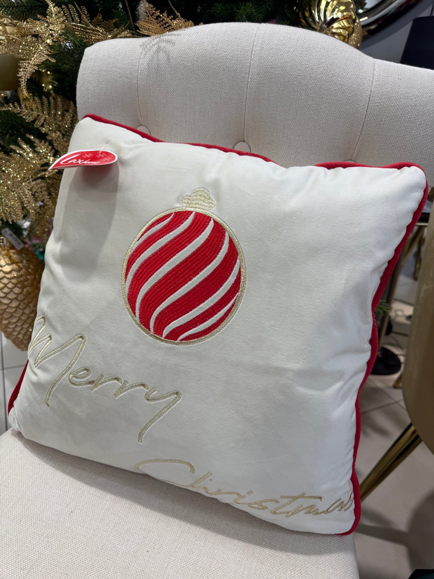 Cuscino con scritta ‘Merry Christmas e sfera 47x47 - Clodette