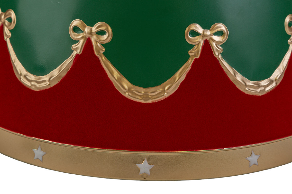 Sotto albero natalizio in metallo rosso velvet L57,50xH25,50 - Le stelle