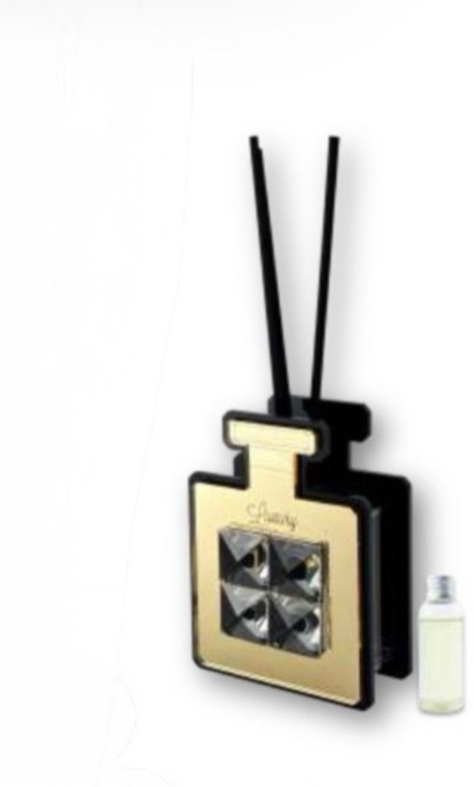 Profumatore Narciso plexiglass nero e oro con cristallo 10xH8 - Deboracarlucci