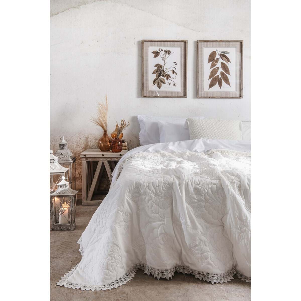 Trapunta matrimoniale serie 'Fiocchi di Neve' 250x260 - Blanc Mariclò