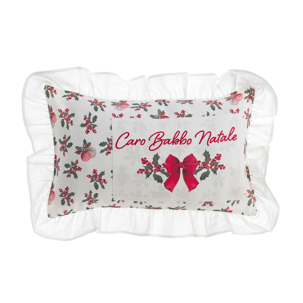 Cuscino per lettera Babbo Natale con galletta 50x30 - Blanc Mariclò