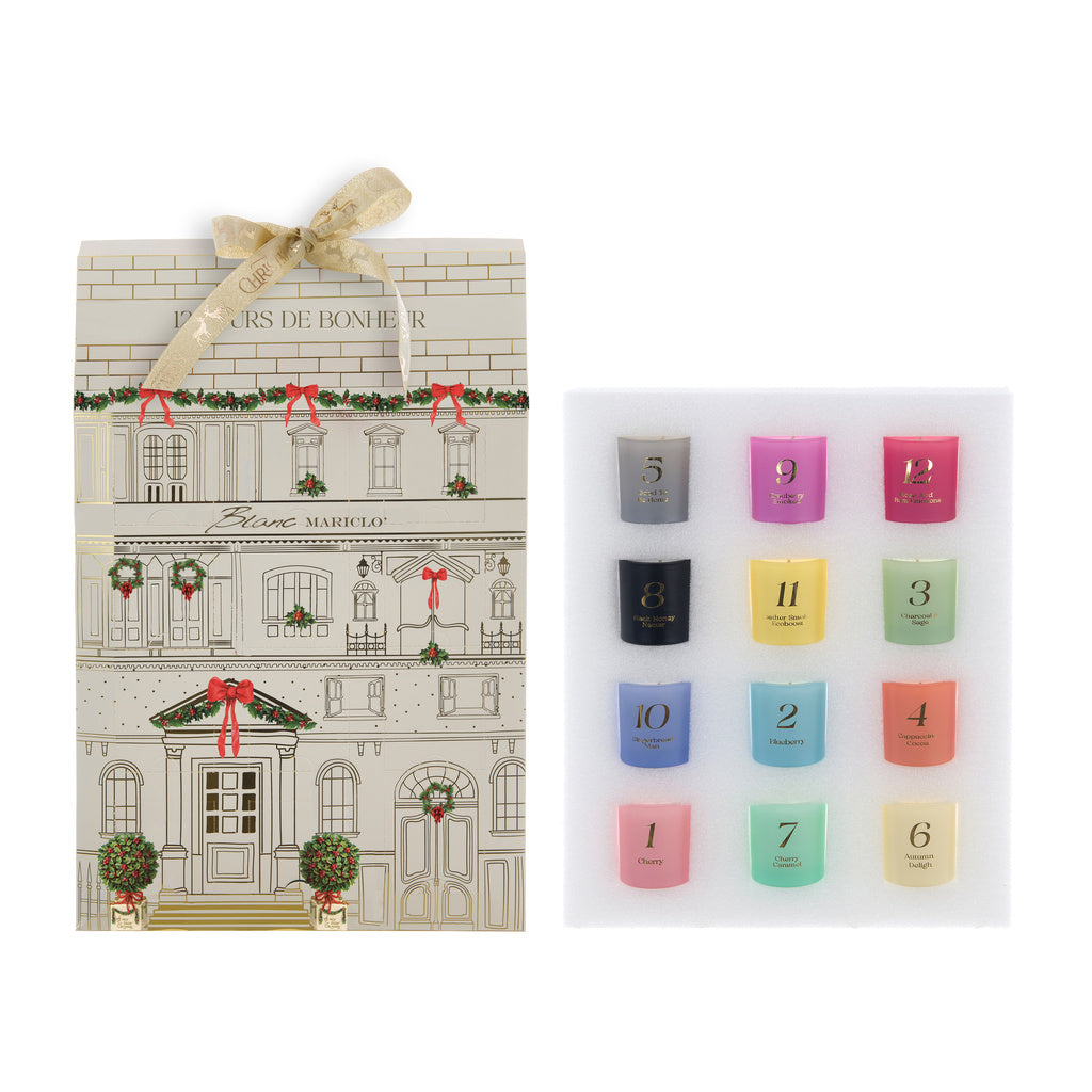 Calendario avvento con candele profumate 26x6x43h - Blanc Mariclò