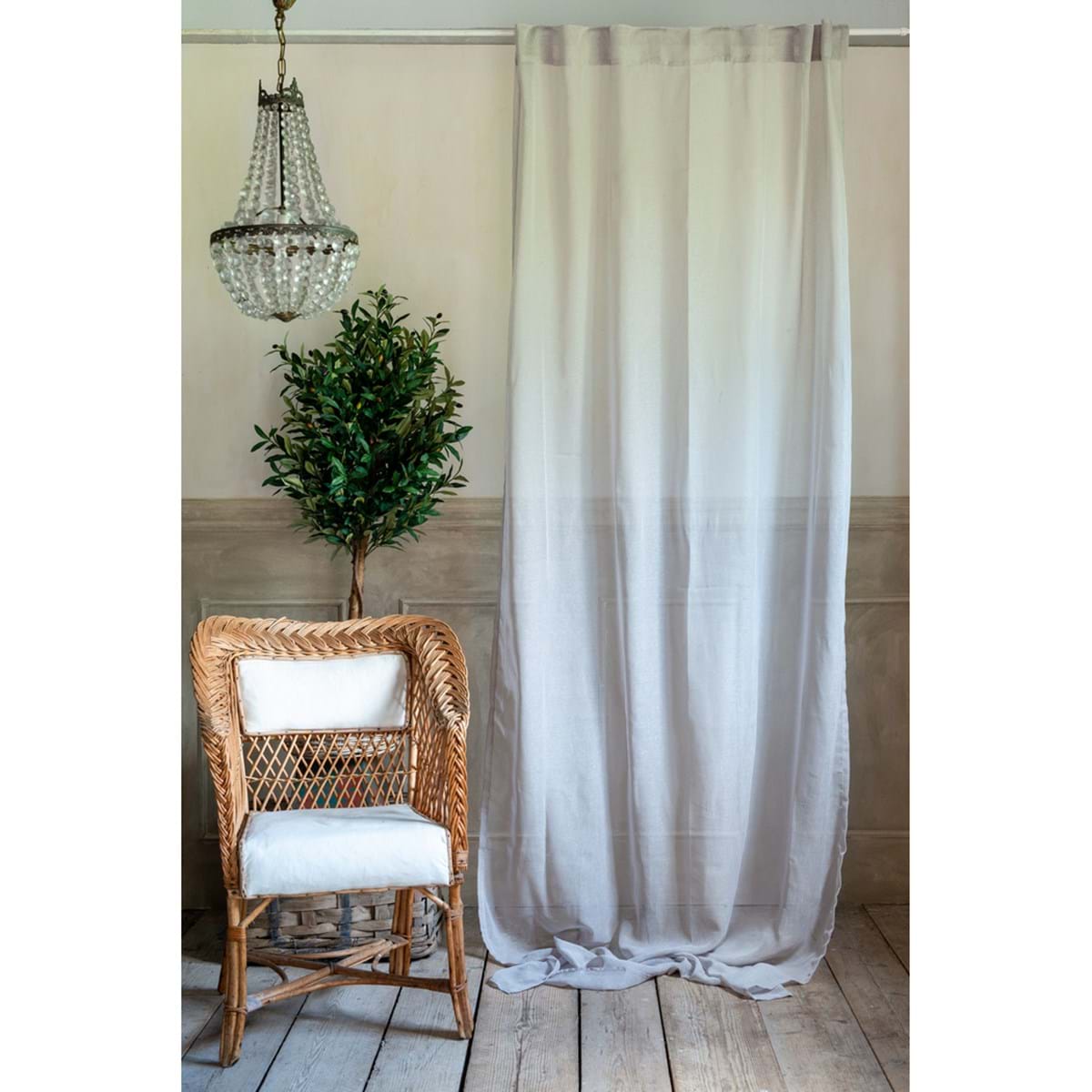 Tenda con passante bastone grigio chiaro 140x290 - Blanc Mariclo'