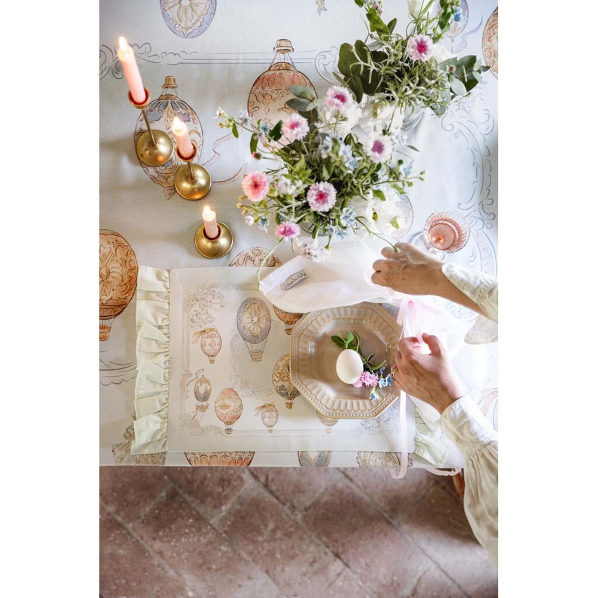 Tovaglietta cerata con gale assortite 'Rococo Collection' - Blanc Mariclò