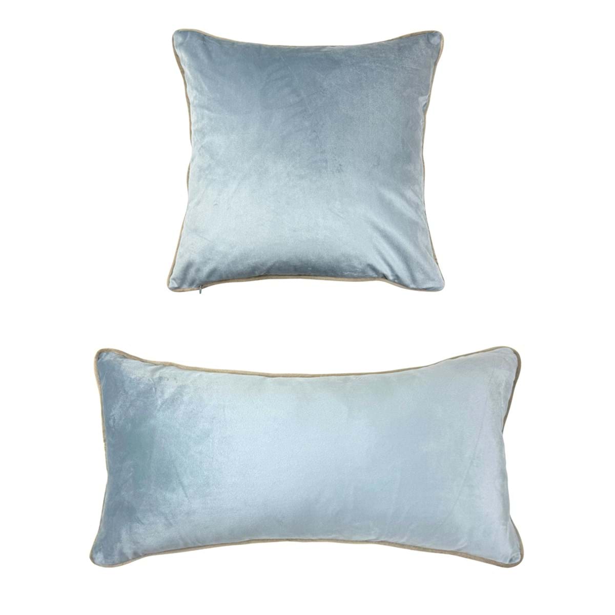 Cuscino serie 'Velluto Soffice' 45x45 azzurro - Blanc Mariclò