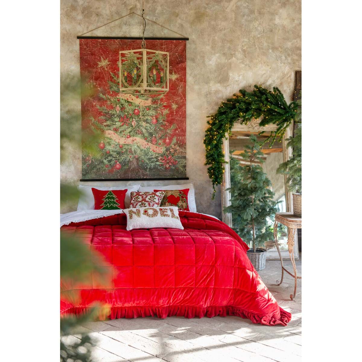 Cuscino con applicazioni e scritta 'NOEL' 35x60 - Blanc Mariclò