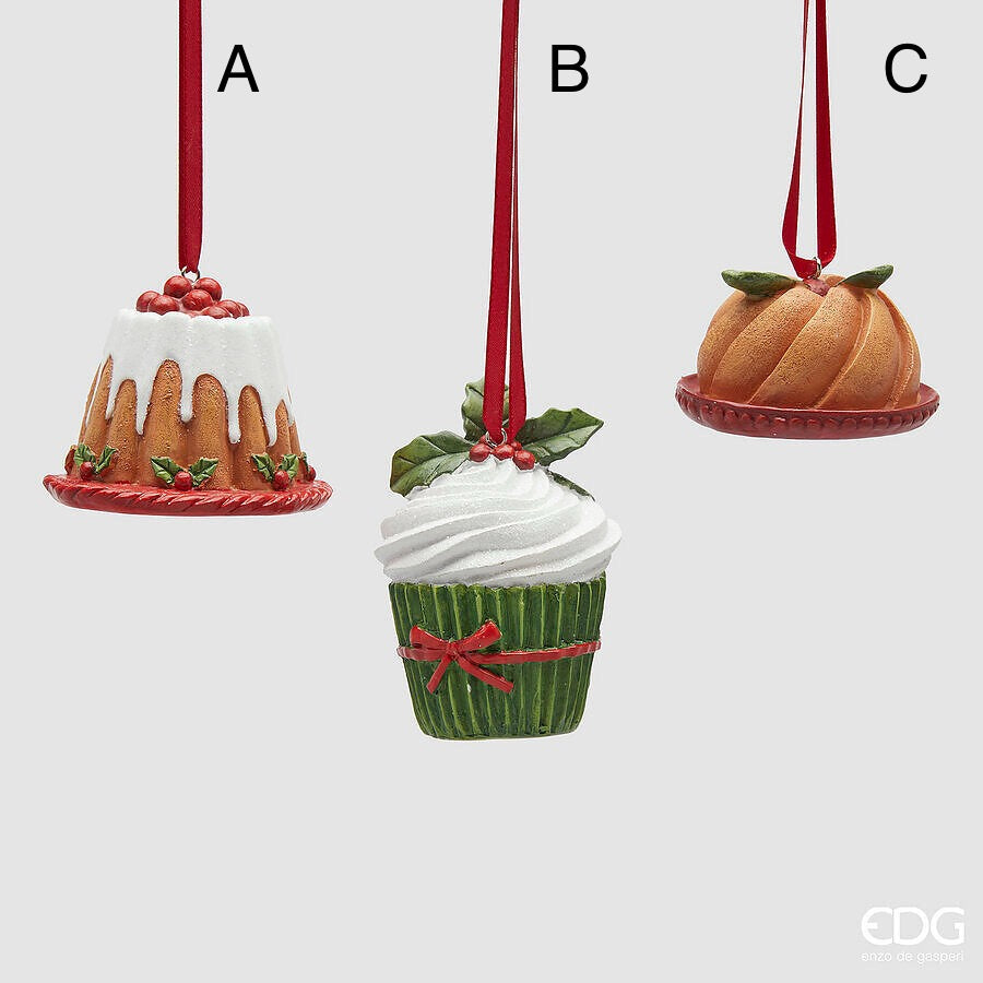 Decoro natalizio a forma di cupcake D7 H7 - EDG
