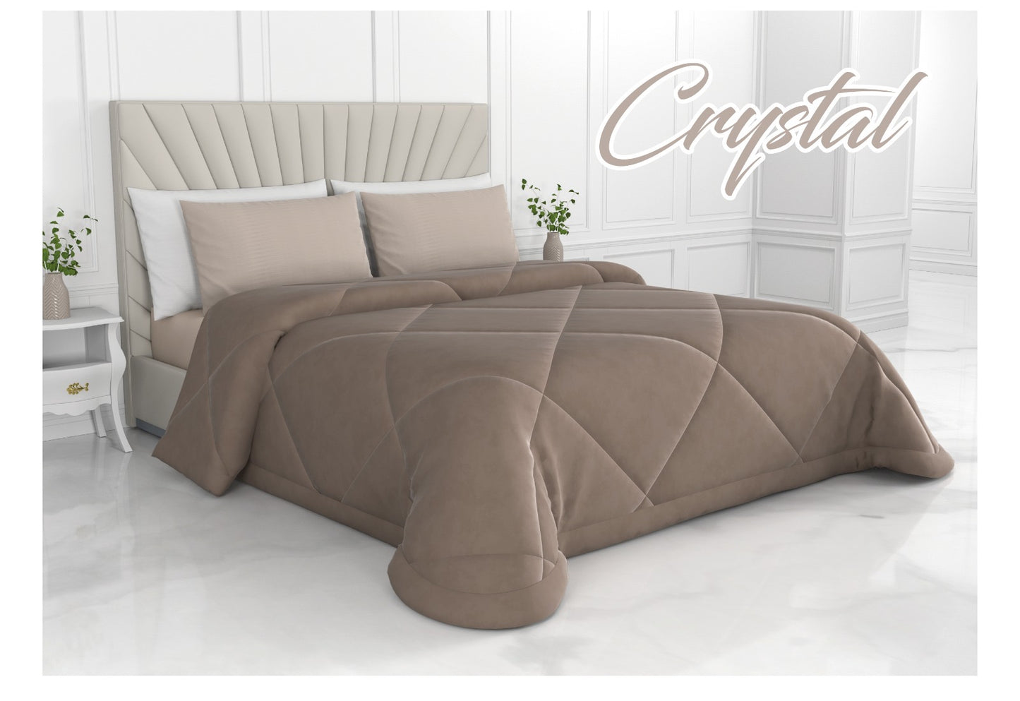 Trapunta matrimoniale in velluto collezione ‘Crystal’ 270x270 - Clodette