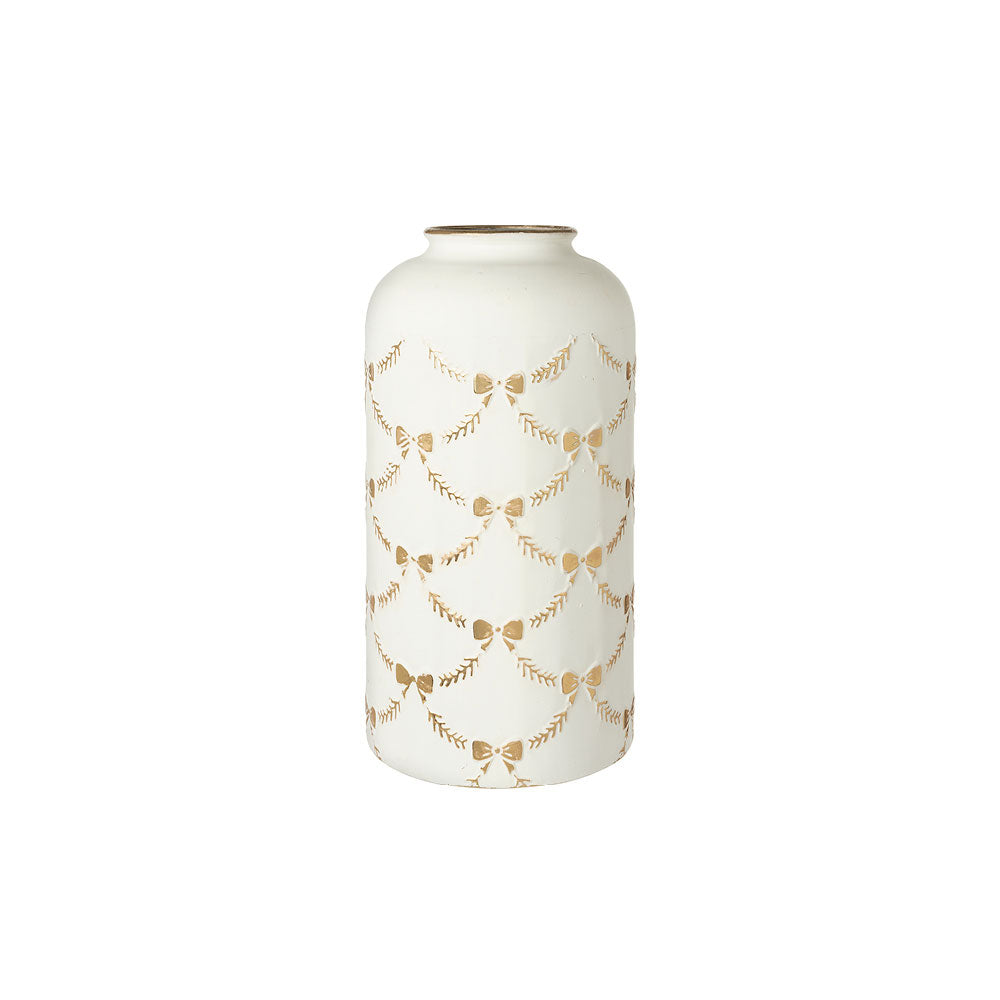 Vaso in metallo con fiocchi D25xH49 - L'Arte di nacchi