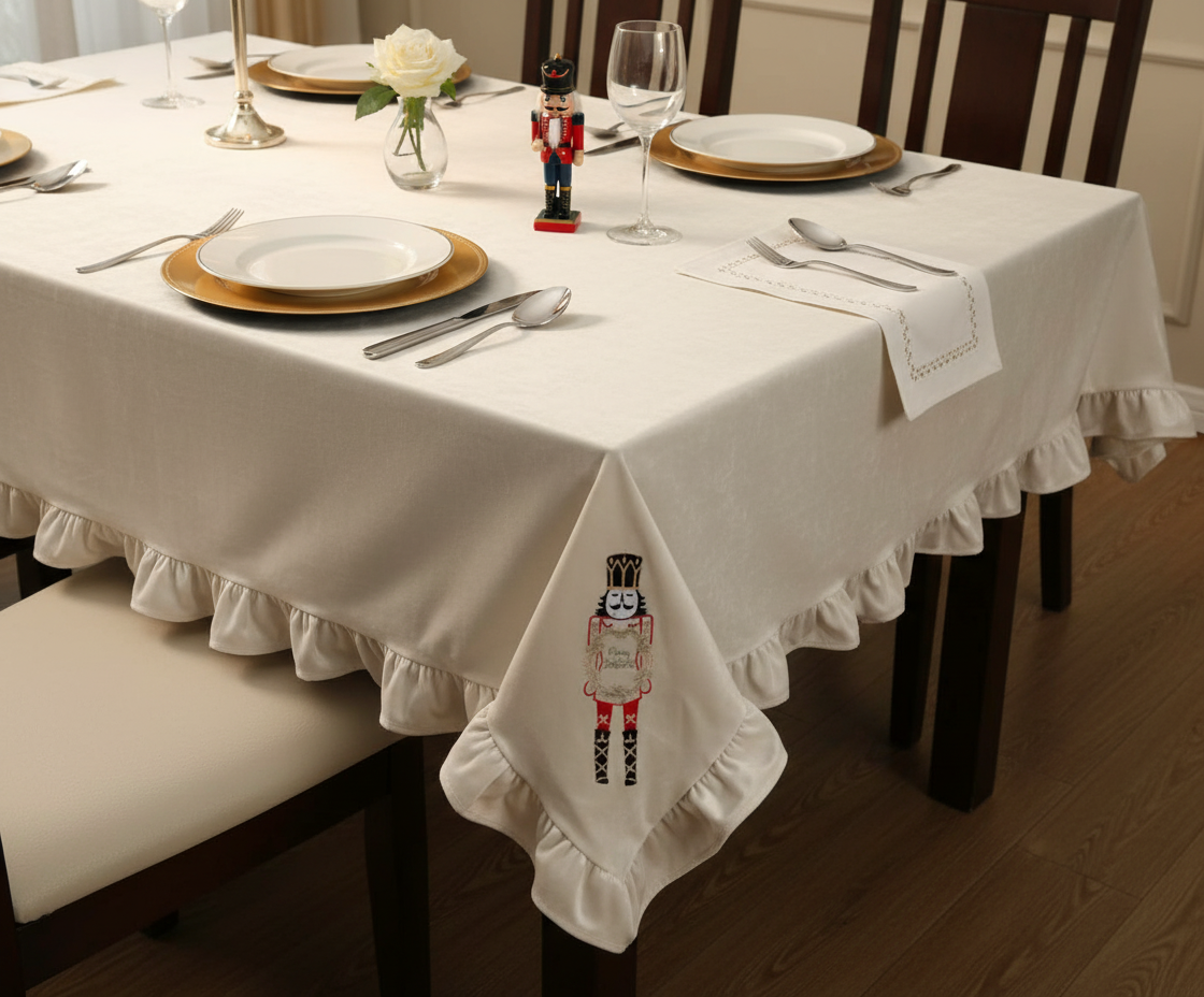 Tovaglia natalizia con soldato 100x100 - Clodette