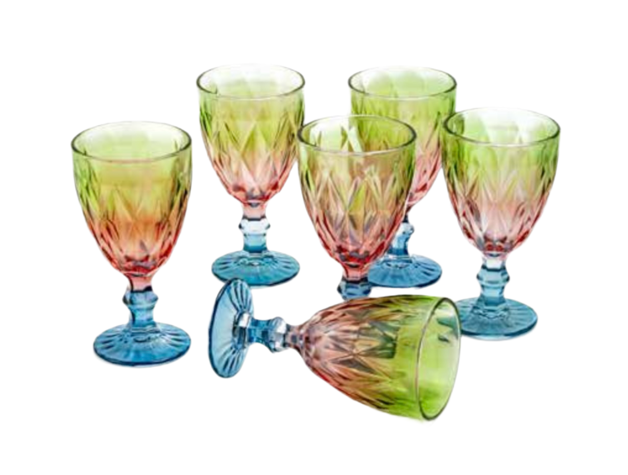 Set 6 bicchieri linea ’Rainbow’ 300ml- Madrhelen