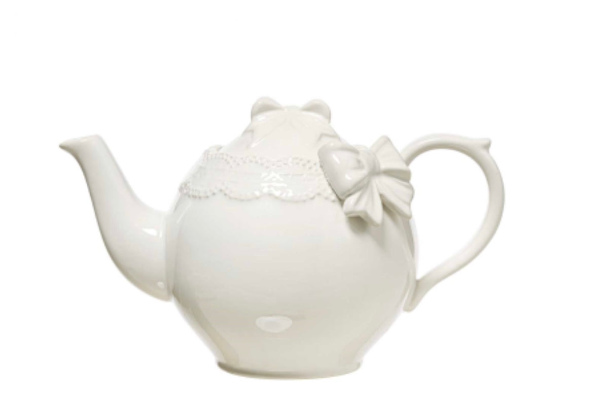 Teiera in ceramica con fiocco 23x13x12h - L'Arte di Nacchi