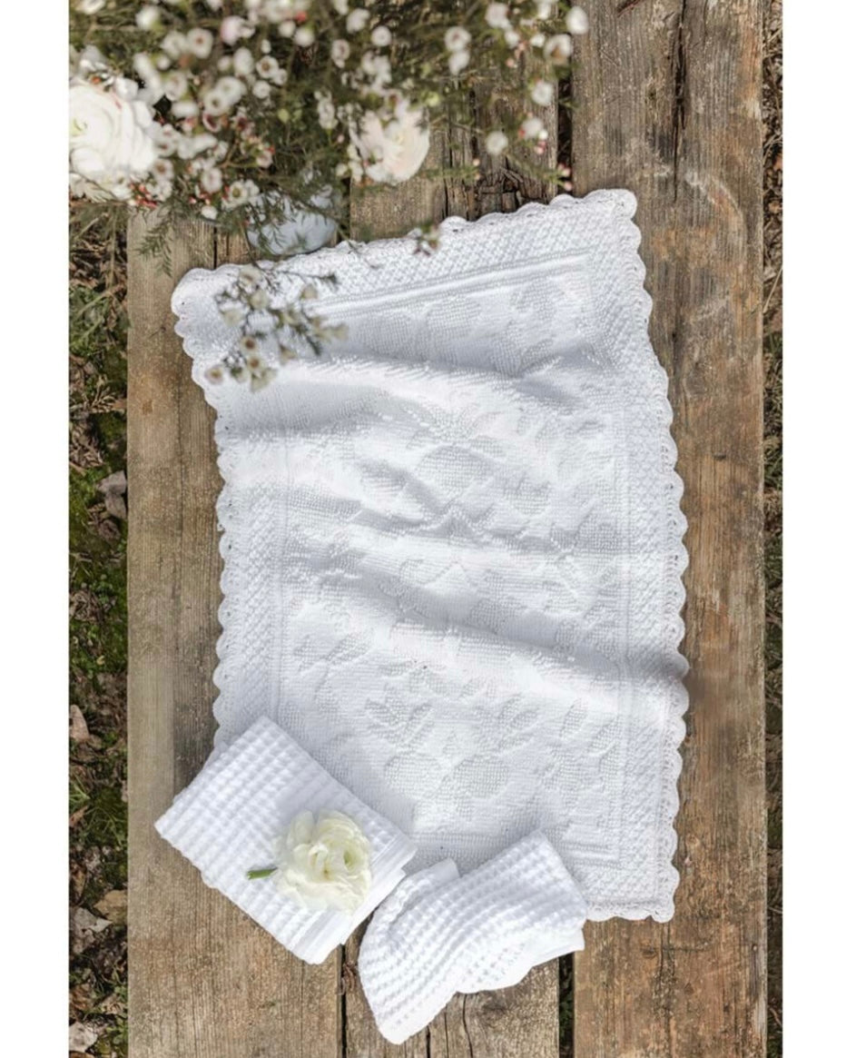 Tappeto assortito crochet serie ‘Lace’ 50x80 - Blanc Maricló