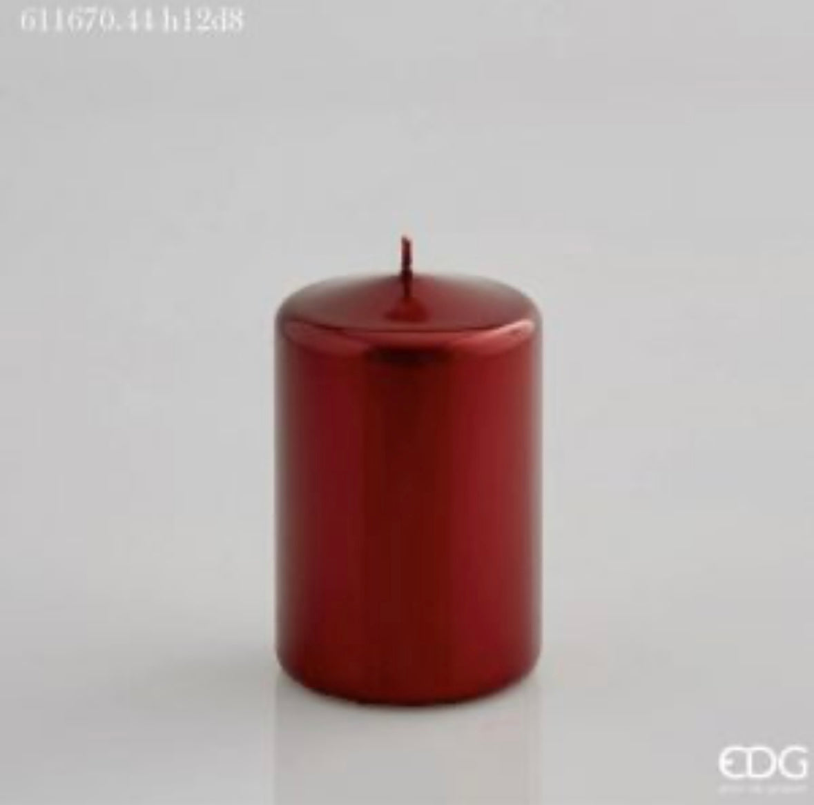 Candela mocciolo metallizzata bordó D6 H10 - EDG