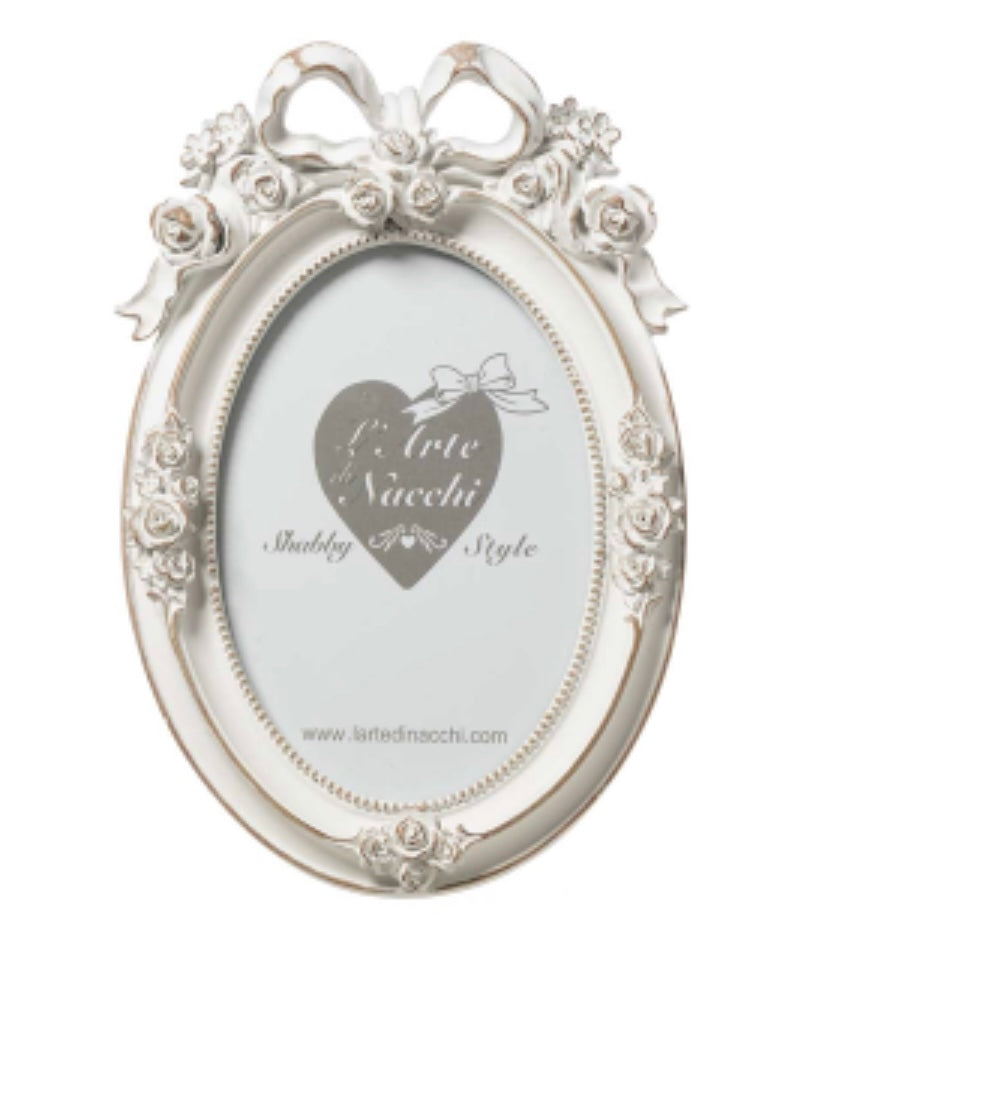 Portafoto ovale con fiocco - L’arte di Nacchi