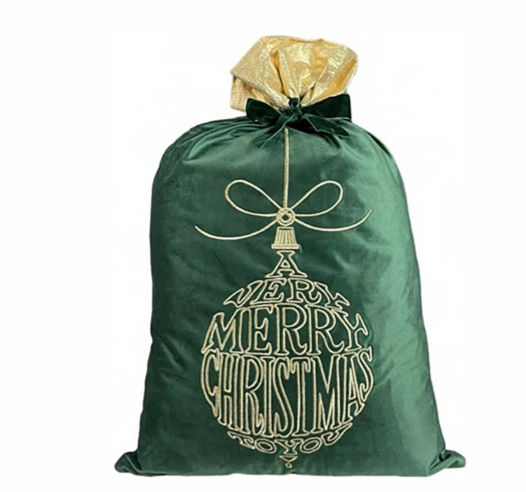 Sacco natalizio ricamo sfera e scritta Merry Christmas 70x48 - Clodette