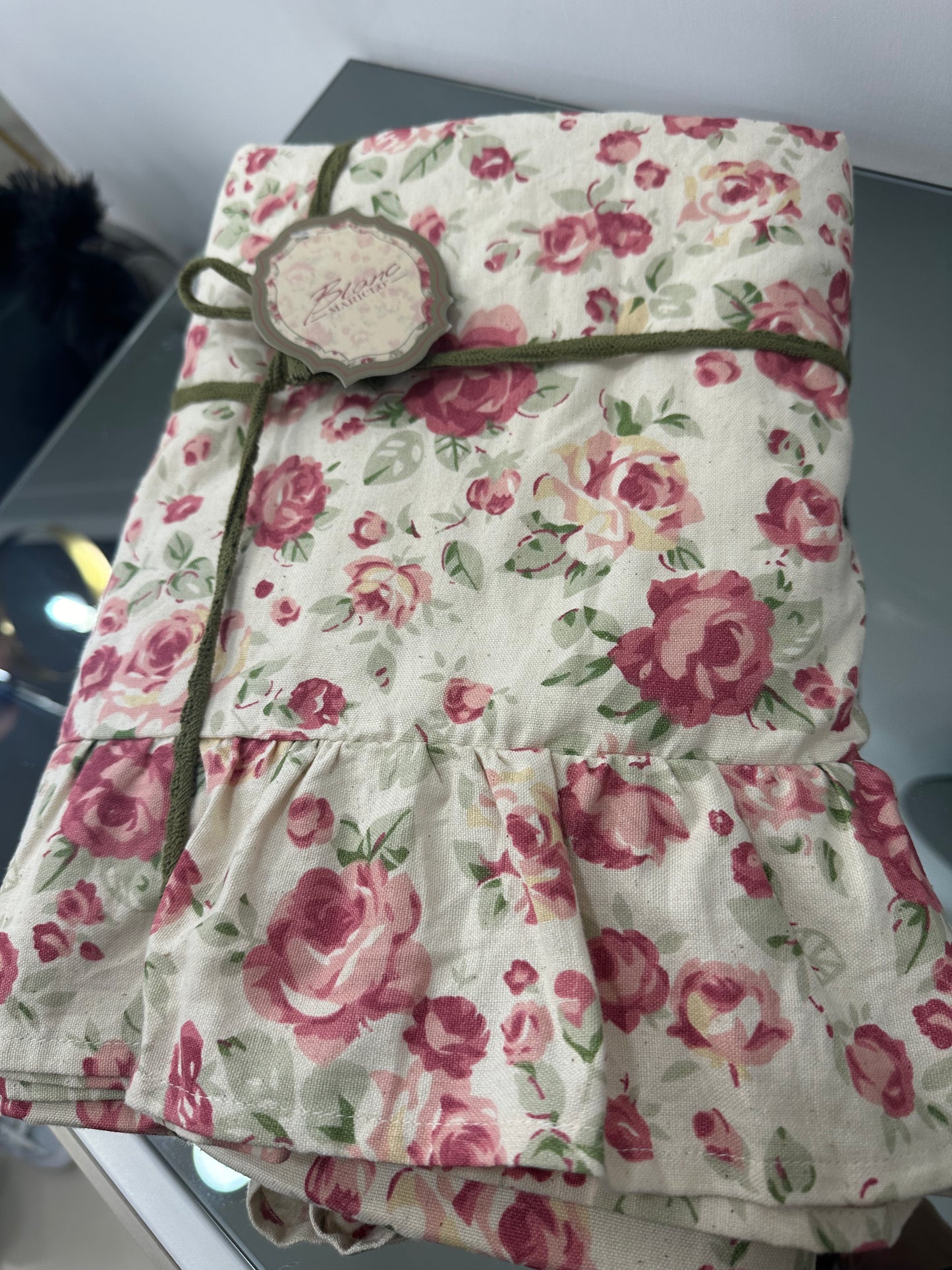 Tovaglia serie ’Felicità’ 150x250+10 gala - Blanc Maricló